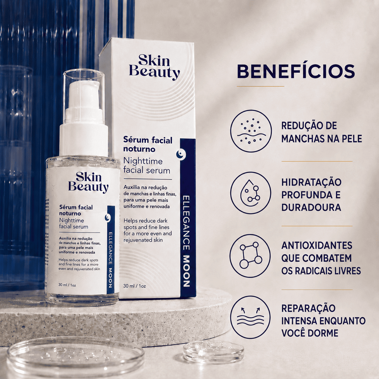 Textura do Sérum Facial Noturno Reparador Skin Beauty